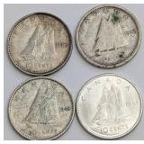 Four Canadian Dimes (1943-1953)