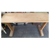 Wood Garden Seat with Trestle Base