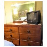 Mid-Century 6-Drawer Dresser with Mirror