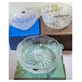 Three Lead Crystal Bowls