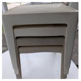 Three Stackable Plastic Tables