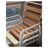 Stacking Wood and Metal Chairs