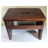 Handmade Wooden Foot Stool with Handle