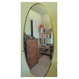 Oval Wall Mirror With Brass Frame