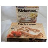 Jeannette Glasbake Wickerware Bakeware Set