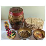 Decorative Containers with Russian Motifs