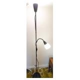 Black Floor Lamp with Adjustable Reading Light