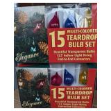 Multi-Colored Teardrop Bulb Set, 15 Ct
