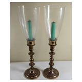 Baldwin Brass Hurricane Candlesticks