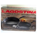 Lagostina Pre-Seasoned Cast Iron Skillets