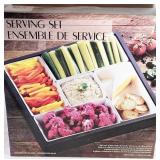 Roscher 6-Piece Porcelain and Wood Serving Set