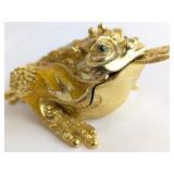 A Gilt-Metal and Enamelled Three-Legged Money Toad