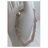 Sterling Silver Rectangular Geometric Openwork Pan