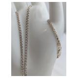 Italian Sterling Silver Wheat Link Chain Necklace