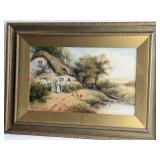 R. Thornton, English Country Cottage, Watercolor o