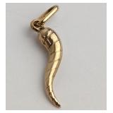 A 10 KT Gold Cornicello Pendant