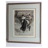 Framed Hand-Colored Engraving