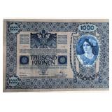 Austro-Hungarian 1000 Kronen Banknote Dated Januar