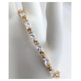 Ling na Jewelry Gold-Toned Tennis Bracelet