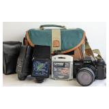 A Collection of Minolta X-370s 35mm SLR Camera Equ