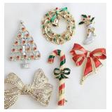 A Collection of Christmas-Themed Costume Jewellery