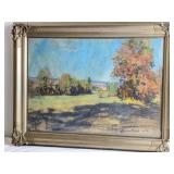 Framed Autumn Landscape Pastel Signed Franz Musn D