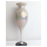 A Studio Glass Iridescent Teardrop Vase by Joe Mit