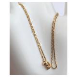 Italian 18KT Gold Box Link Necklace