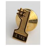 Halsey 10K  Gold Five Year Service Pin