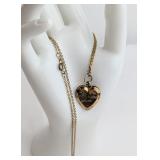 Vintage Gold-Toned Heart-Shaped Locket Necklace