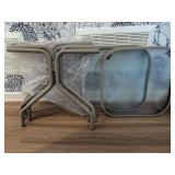 Contemporary Folding Metal and Glass Side Tables