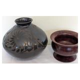 One Pair of Decorative Turned Wood Bowls