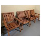 Slat Back Wooden Armchairs