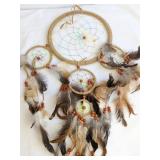 Large Multi-Hoop Suede-Wrapped Dreamcatcher