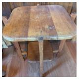 Stained Wood Two-Tier Side Table