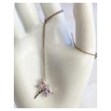 Sterling & CZ Dragonfly Pendant Necklace