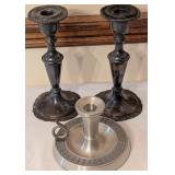 SP & Pewter Candlesticks