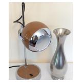 MCM Eyeball Desk Lamp & Royal Holland Pewter Vase