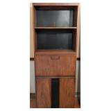 MCM Style Wood-Grain Laminate Secretary Bookcase