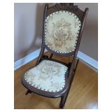 Victorian-Style Carved Carpet Rocker
