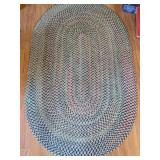 Multi-Color Oval Braided Textile Area Rug