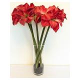 Contemporary Artificial Red Amaryllis