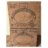 VTG Canadian Wooden Butter Shipping Crates