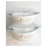 Pyrex England Opal Glass Casserole Dishes