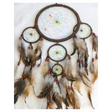 Large Multi-Hoop Suede-Wrapped Dreamcatcher