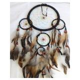 Large Multi-Hoop Suede-Wrapped Dreamcatcher