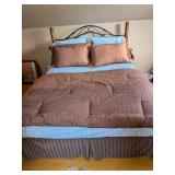 QS Wood & Metal Headboard with Complete Bedding Se