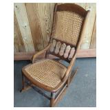 Victorian Style Wood & Cane Rocking Chair