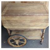VTG Wood Drop-Leaf Tea Cart