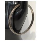 925 Sterling Silver Etched Bangle